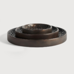 Dark Brown Tampa serveerimisalused/taldrikud – mahagonist – 3-osaline komplekt
