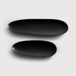 Black Thin Oval serveerimisalused/taldrikud – mahagonist – 2-osaline komplekt