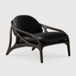 Vime lounge tool tiigi täispuidust - tumepruun - black