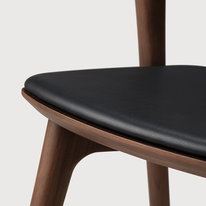 Bok tool tiigi täispuidust - nahast istmekattega - pruun - Image 7