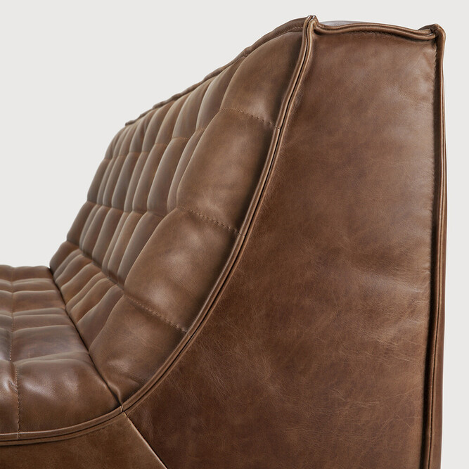 N701 3-kohaline diivan nahast – pruun - Image 5