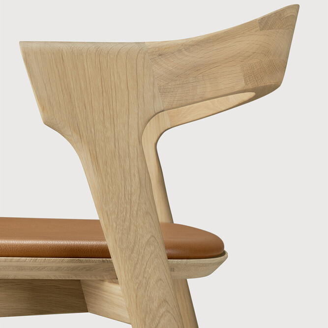 Bok baaritool tamme täispuidust nahast istmekattega - Image 5