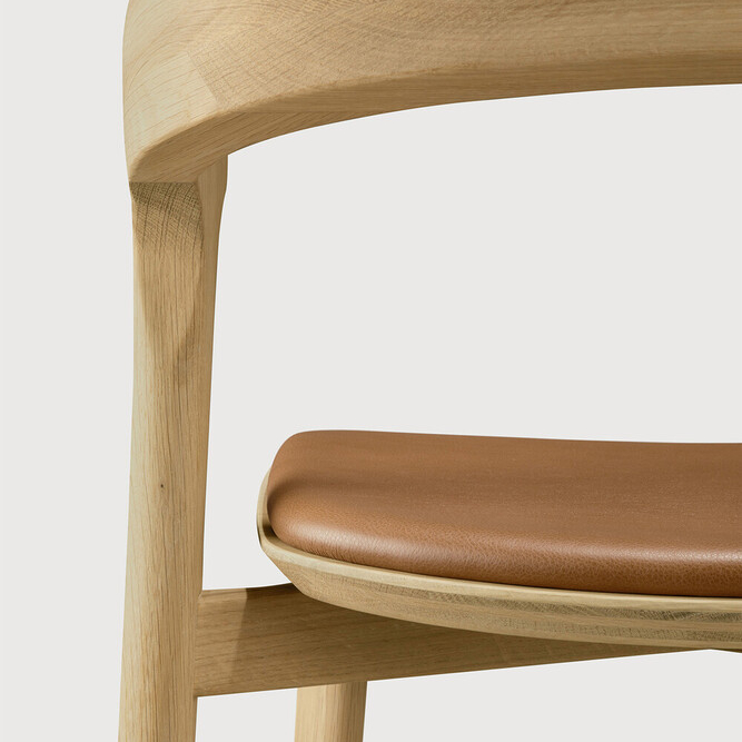 Bok baaritool tamme täispuidust nahast istmekattega - Image 7