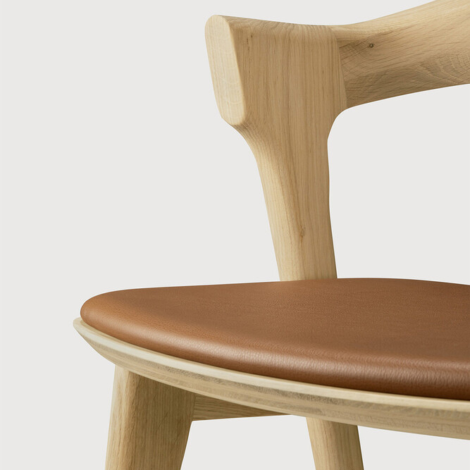 Bok baaritool tamme täispuidust nahast istmekattega - Image 8