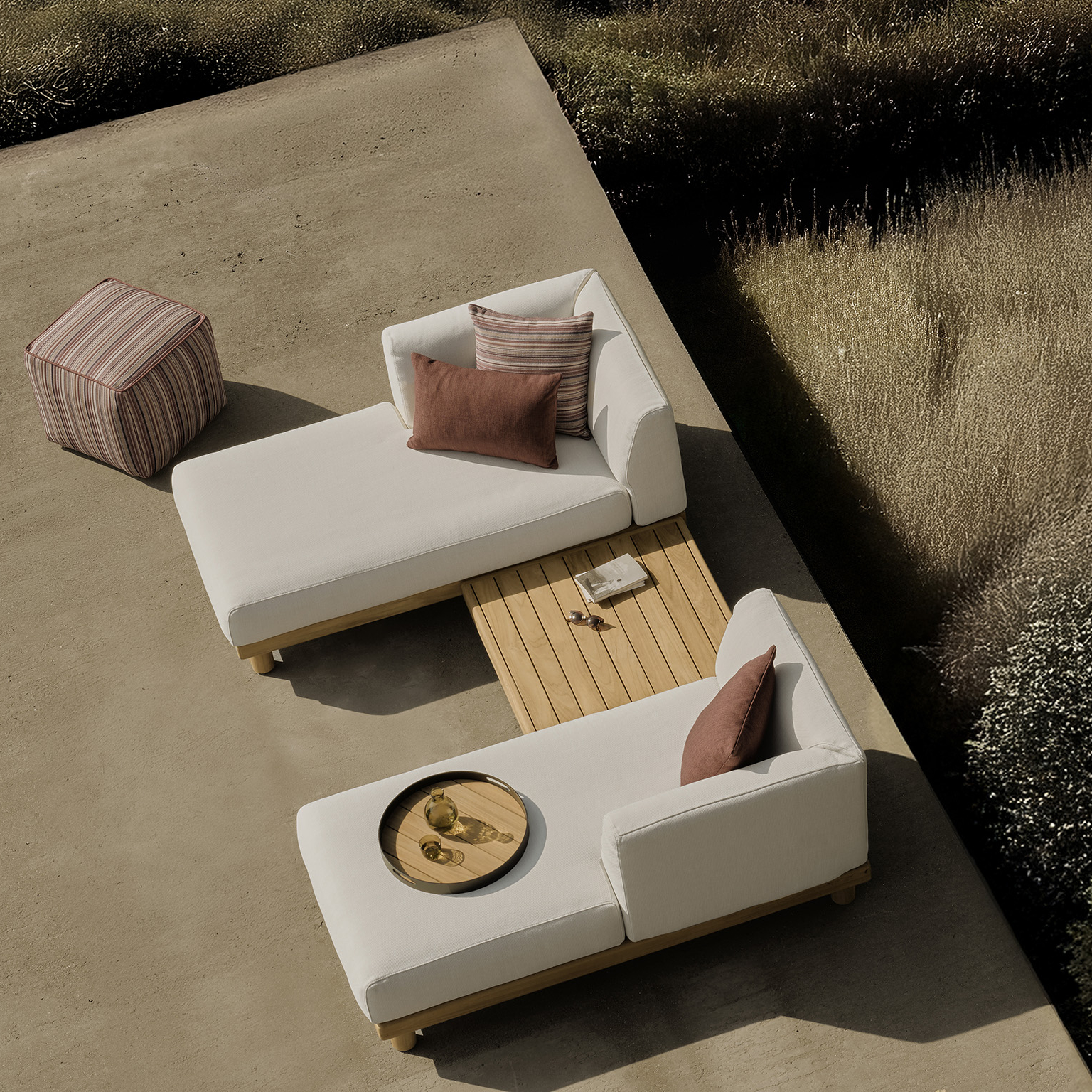 Monocle käetoega päevavoodi diivanmoodul tiigi täispuidust - Image 3